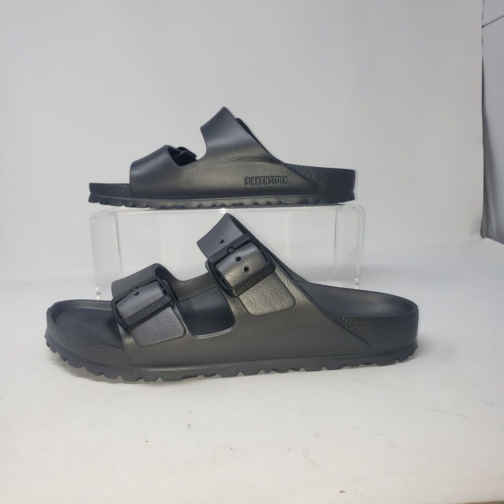 Birkenstock Arizona Essentials Metallic Anthracite Womens Size 39